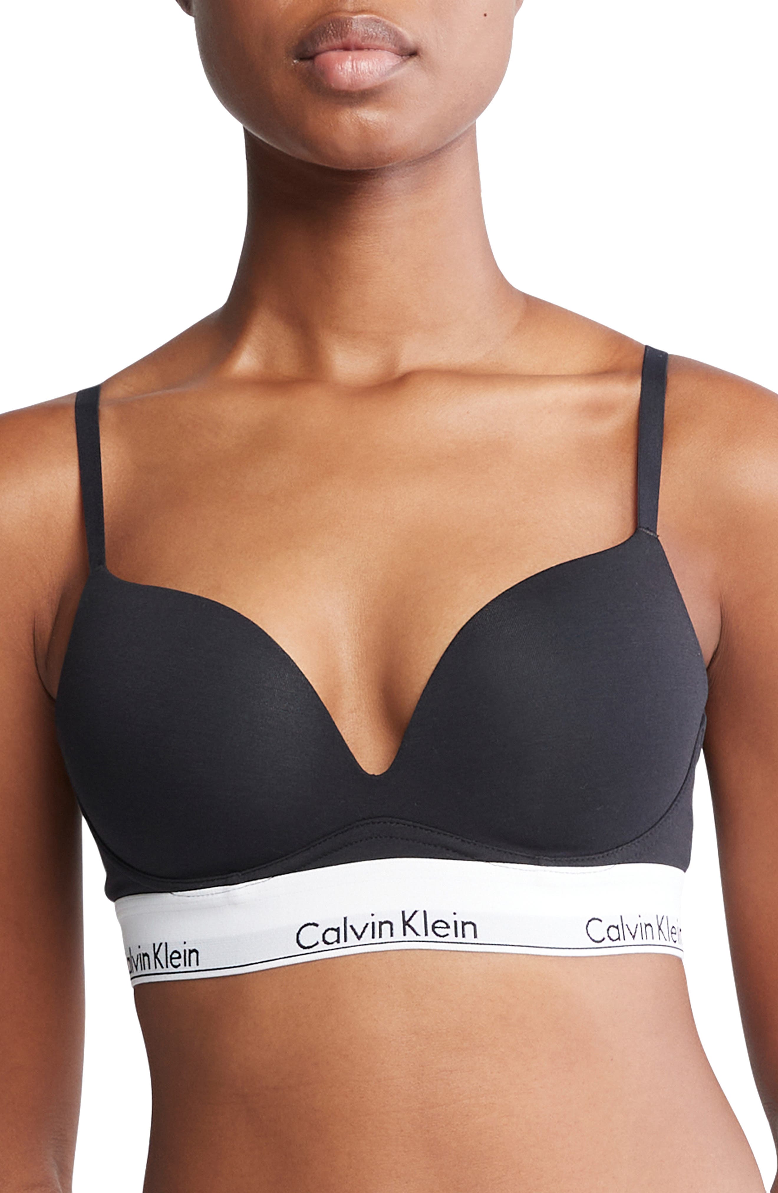 Calvin Klein Women's Liquid Touch Lightly Lined Plunge Bra(Honey Almond 34D)