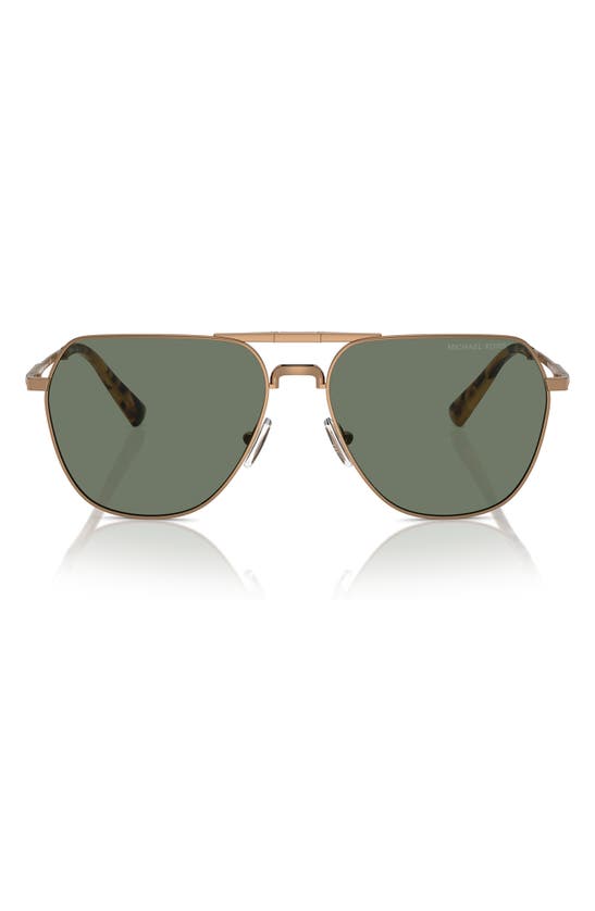 Shop Michael Kors 59mm Pilot Keswick Sunglasses In Gold