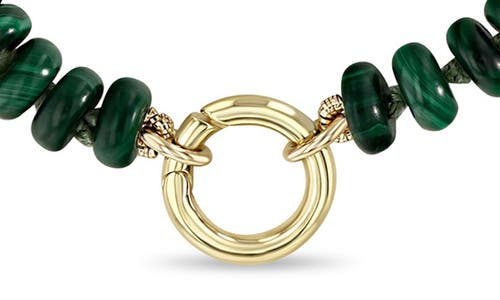 Zoë Chicco Beaded Malachite Pendant Necklace In 14k Yellow Gold