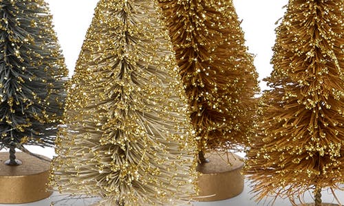 Shop Nordstrom Rack Set Of 10 Bottle Brush Trees In Metallic Multi