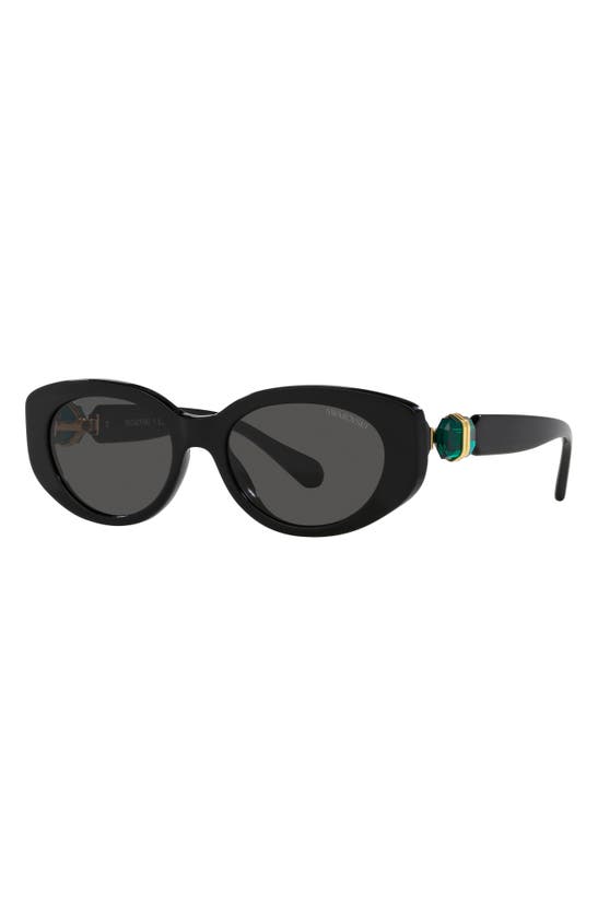 Swarovski 53mm Oval Sunglasses In Dark Grey