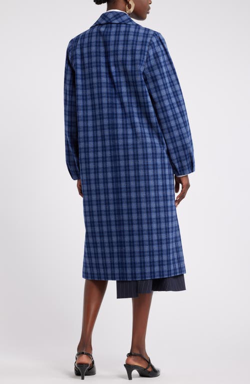 Shop Nordstrom X Harlem's Fashion Row House Of Aama Harbor Shawl Pleat Coat In Blue Indigo Byron Check