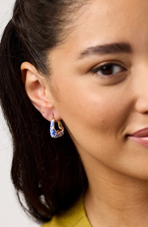 Shop Ana Luisa Statement Earrings In Marble Blue/gold