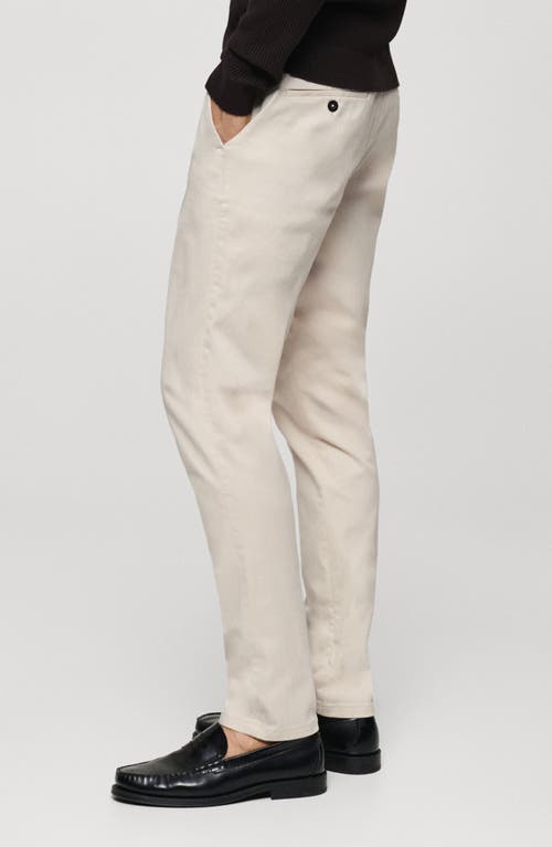 Mango Regular Fit Cotton Corduroy Chinos In Beige