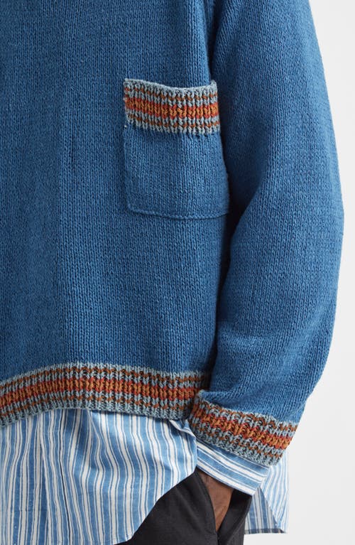 Shop Story Mfg. Bulb Organic Cotton Sweater In Indigo