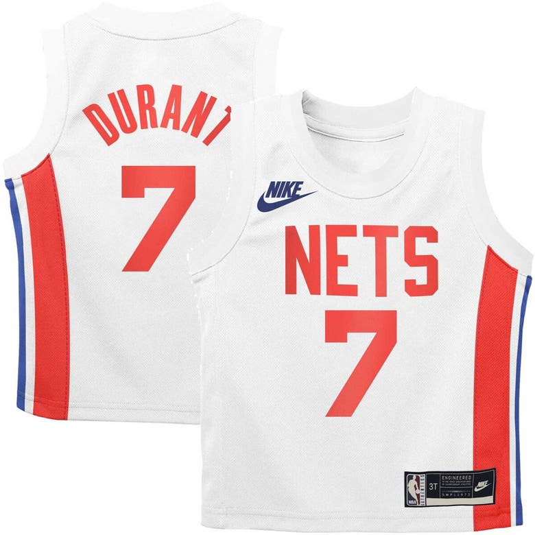 Nike Kids' Preschool  Kevin Durant White Brooklyn Nets 2022/23 Swingman Jersey