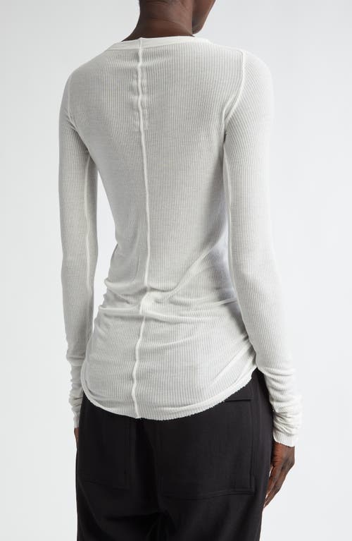 Shop Rick Owens Rib Long Sleeve T-shirt In Milk