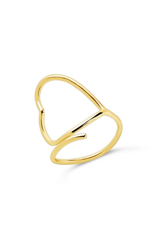STERLING FOREVER 14K GOLD PLATED STERLING SILVER HEART RING