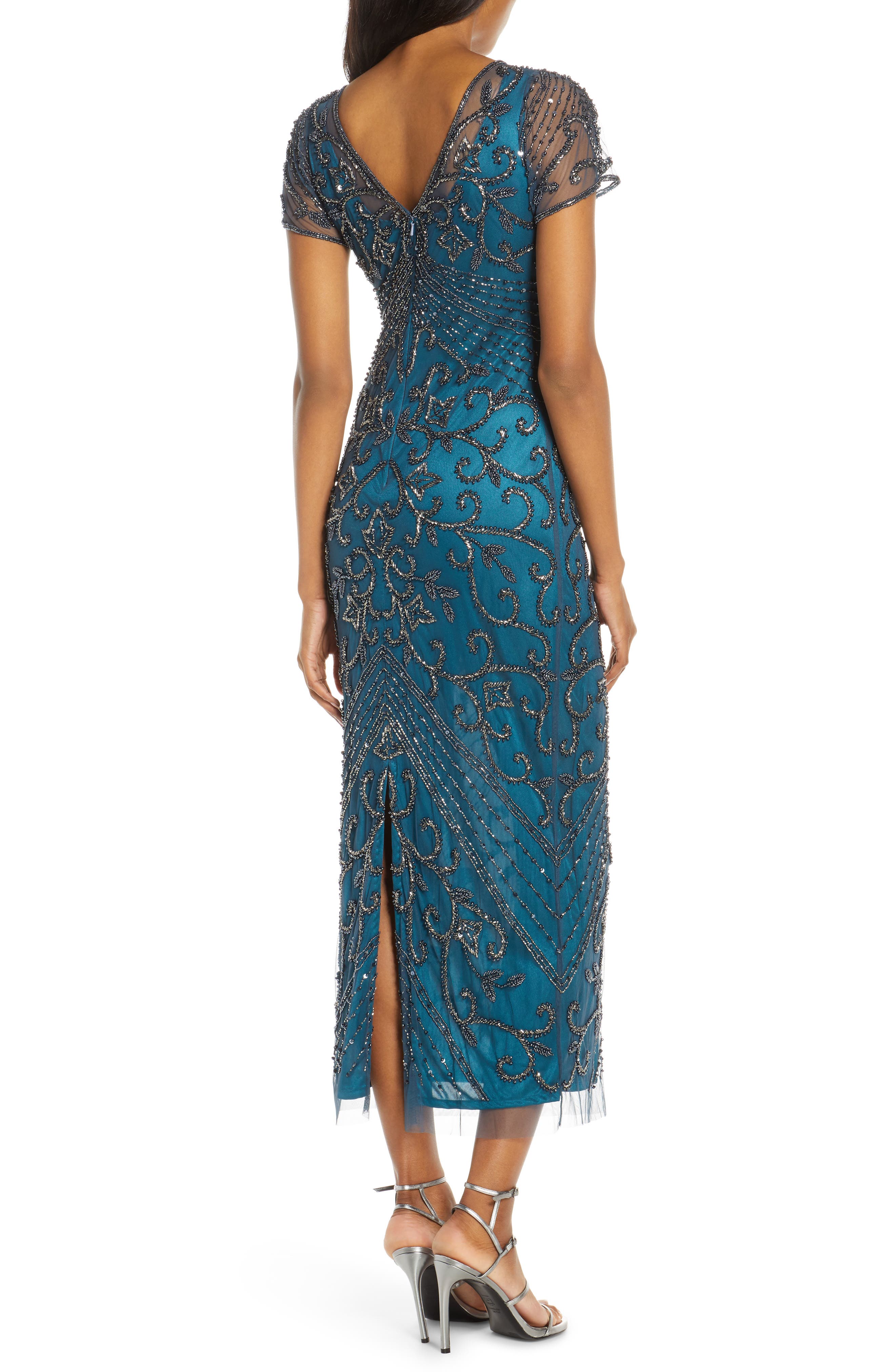 Pisarro Nights Beaded Mesh Column Gown Nordstrom Rack