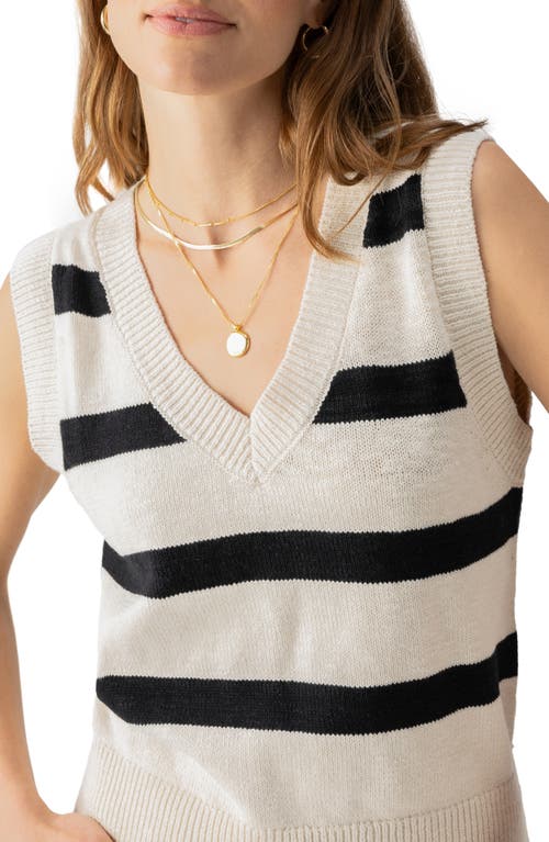 Shop Sanctuary Stripe Sleeveless Cotton Sweater In Eco Natural/black Stripe