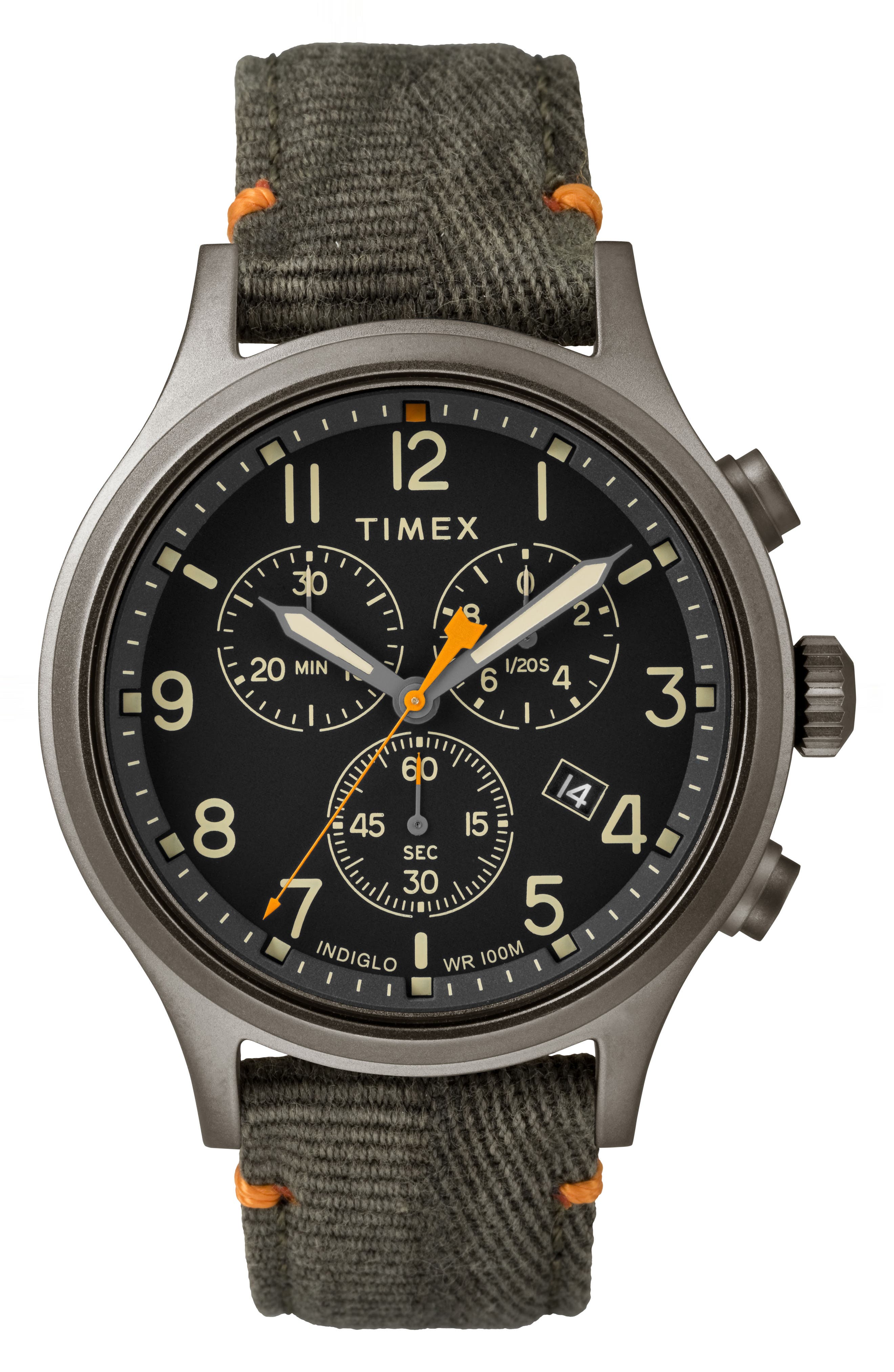 Timex Allied Chronograph Canvas Strap Watch, 42mm Nordstrom