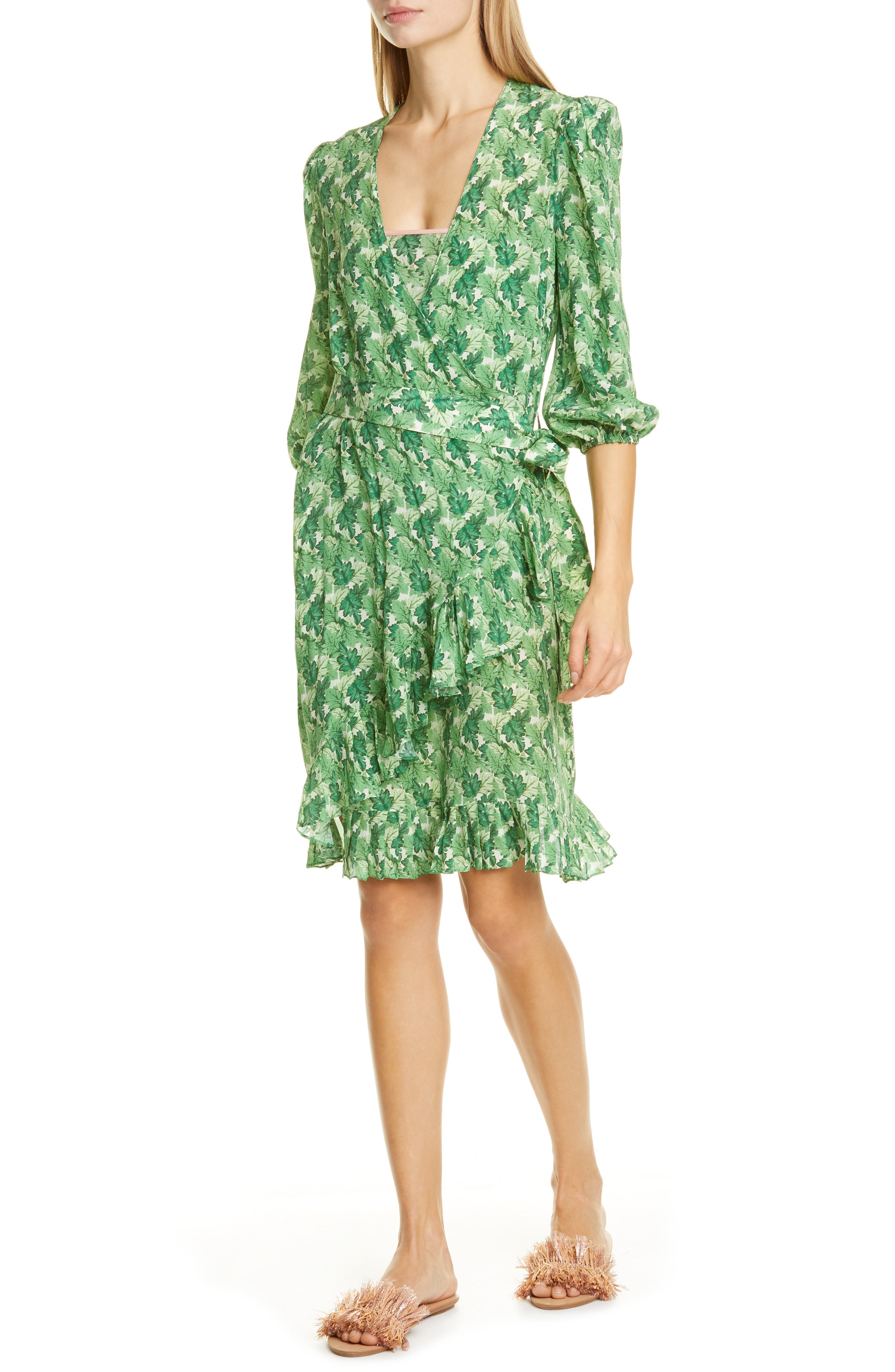 leaf wrap dress