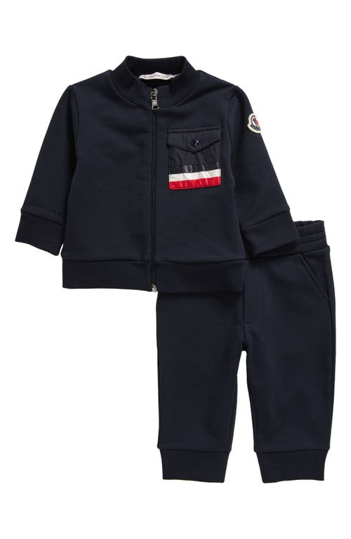 Shop Moncler Kids' Track Jacket & Sweatpants Set In Navy Blue