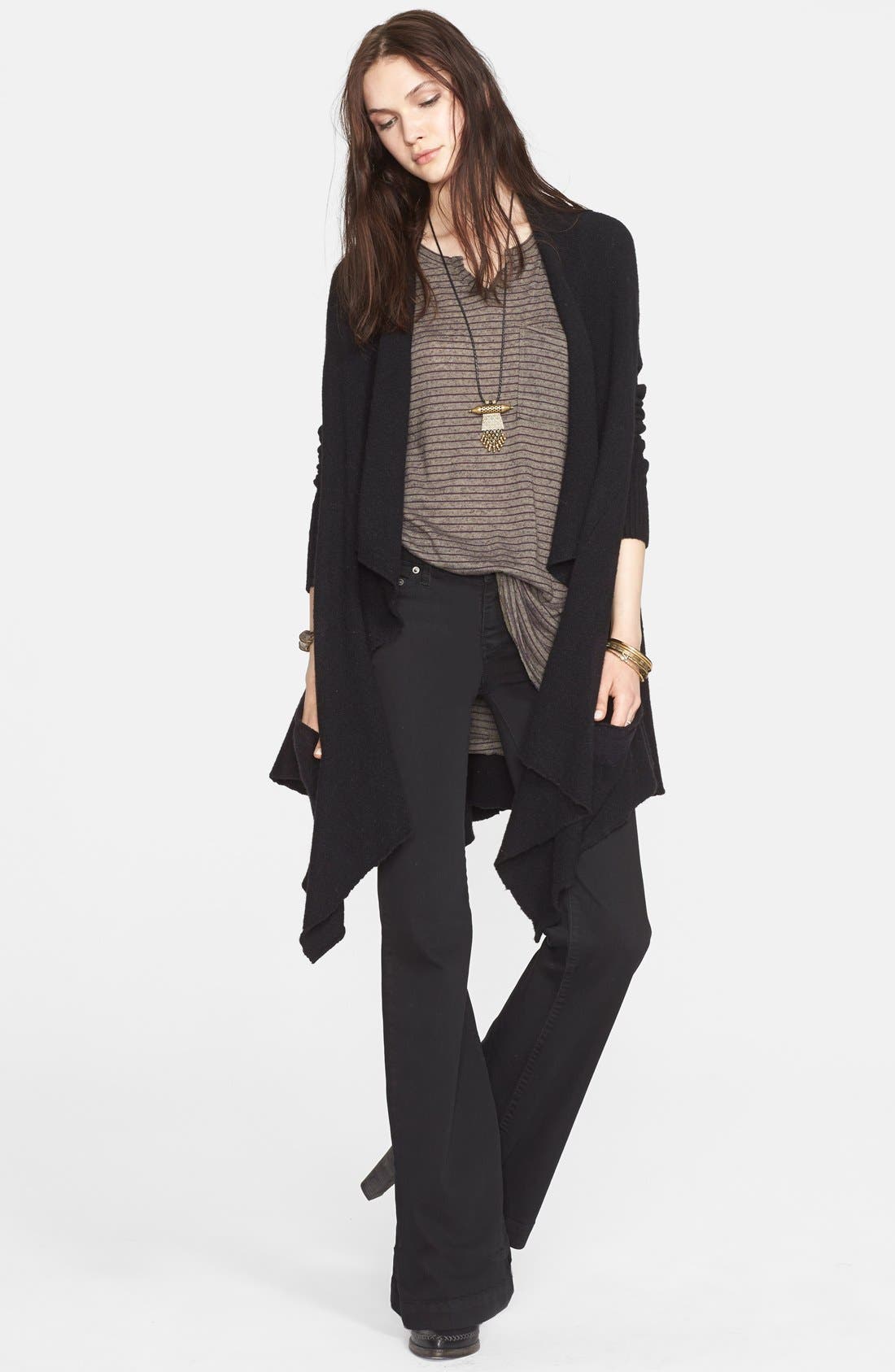 free people black cardigan