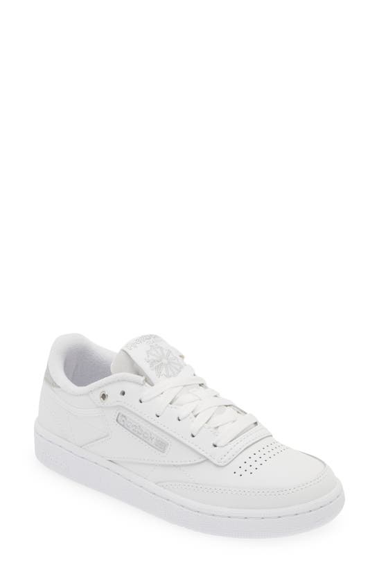 Reebok Club C 85 Sneaker In White/white/silver Met.
