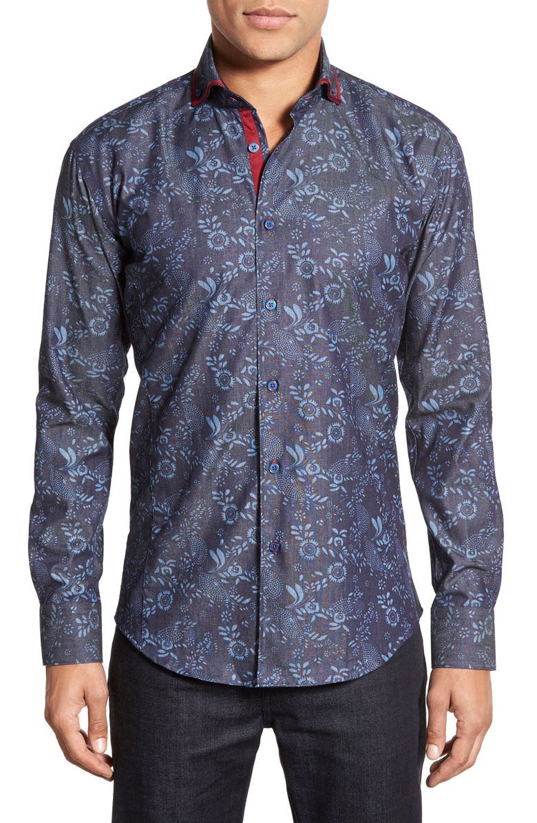 Maceoo Contemporary Fit Floral Print Sport Shirt | Nordstrom