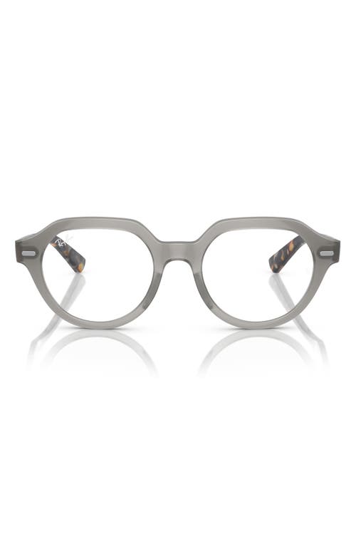 Ray-Ban 49mm Gina Square Optical Glasses in Opal Grey at Nordstrom