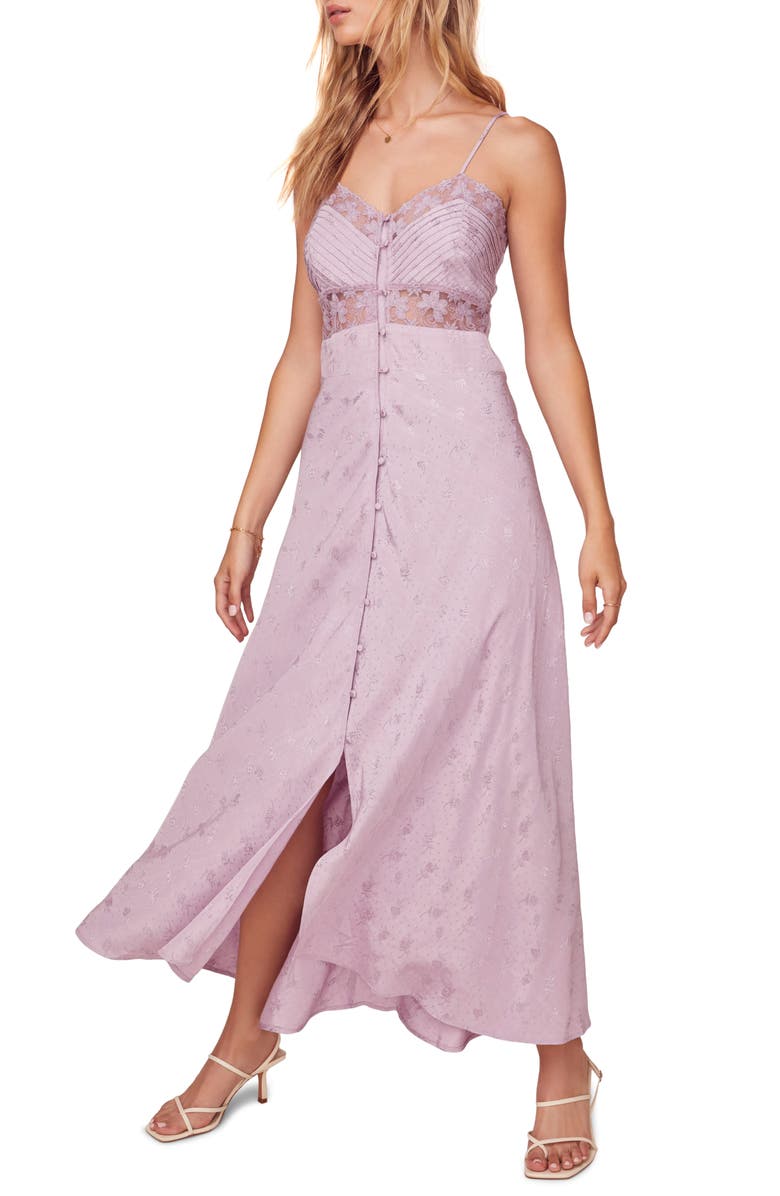 ASTR THE LABEL Dreamcatcher Floral Jacquard Maxi Dress, Main, color, LILAC