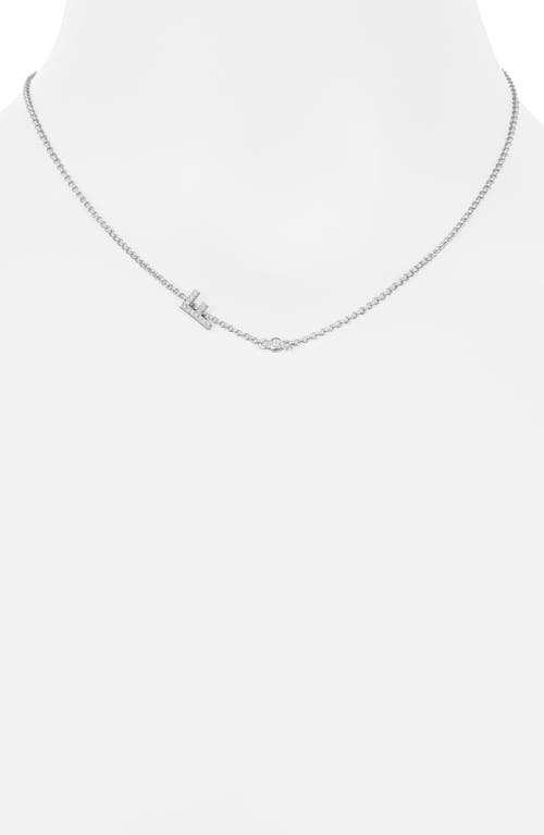 Meshmerise Bezel Diamond Initial Chain Necklace In White-f