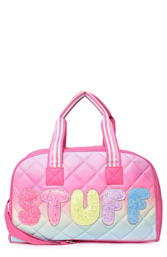 OMG Accessories Kids' Sleepover Quilted Duffle Bag in Flamingo