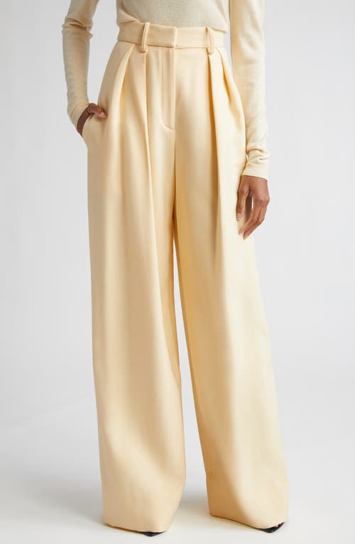 Brandon Maxwell The Holland High Waist Oversize Trousers in Buttercream at Nordstrom, Size 12