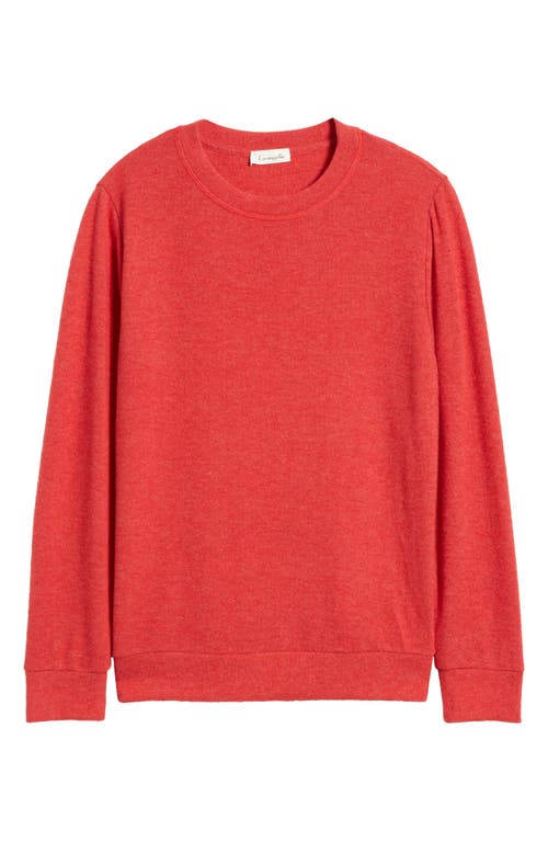 Loveappella Crewneck Brushed Jersey Top In Red