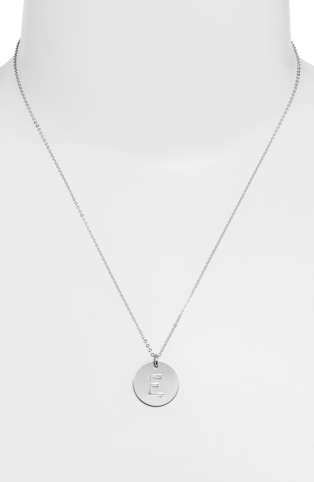 sterling silver initial disk necklace