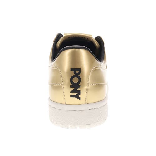 Pony Mens M-80 Low Metallic Genuine Leather Premium Lace Up Athletic Sneaker Shoe In Gold
