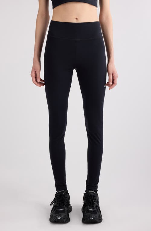 Balenciaga Logo Leggings 1081 Black/Reflective at Nordstrom,