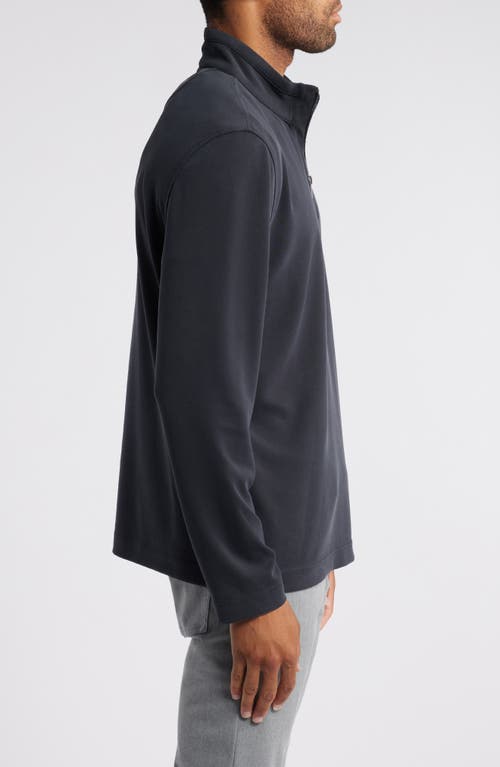 Johnston & Murphy Vintage Wash Quarter Zip Top In Black
