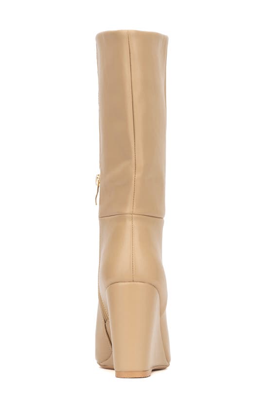 Torgeis Milan Wedge Heel Boot In Beige