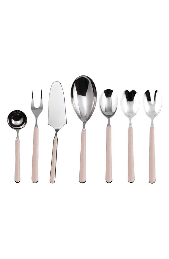 Mepra Fantasia 7-piece Place Serving Set In Pale Rose
