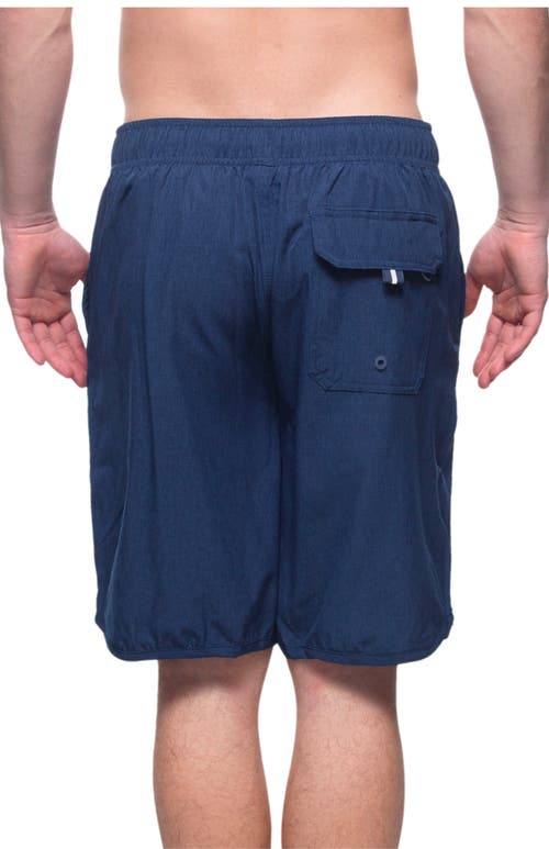 Rokka&rolla Quick-dry Stretch Swim Trunks With Adjustable Waistband In Navy