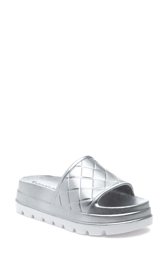 Beach Slides Stud Slide Sandal In Silver Eva | ModeSens