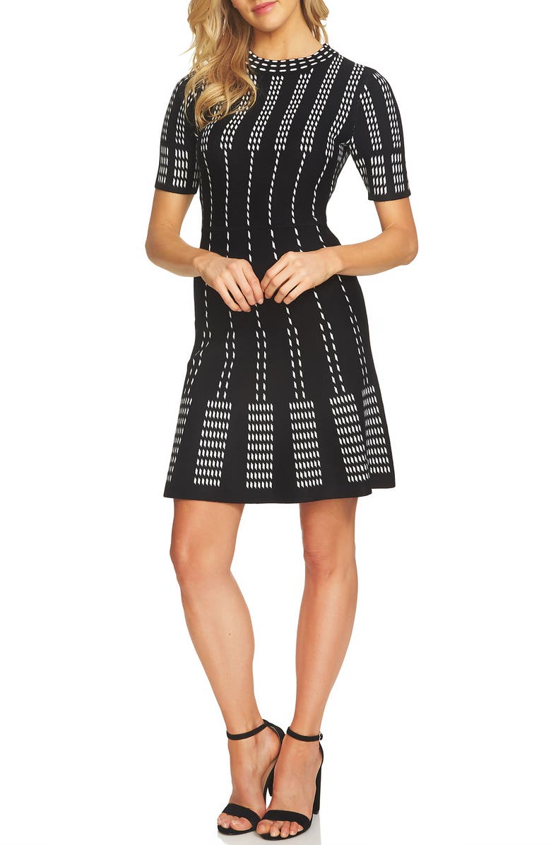 CeCe Stripe A-Line Sweater Dress | Nordstrom
