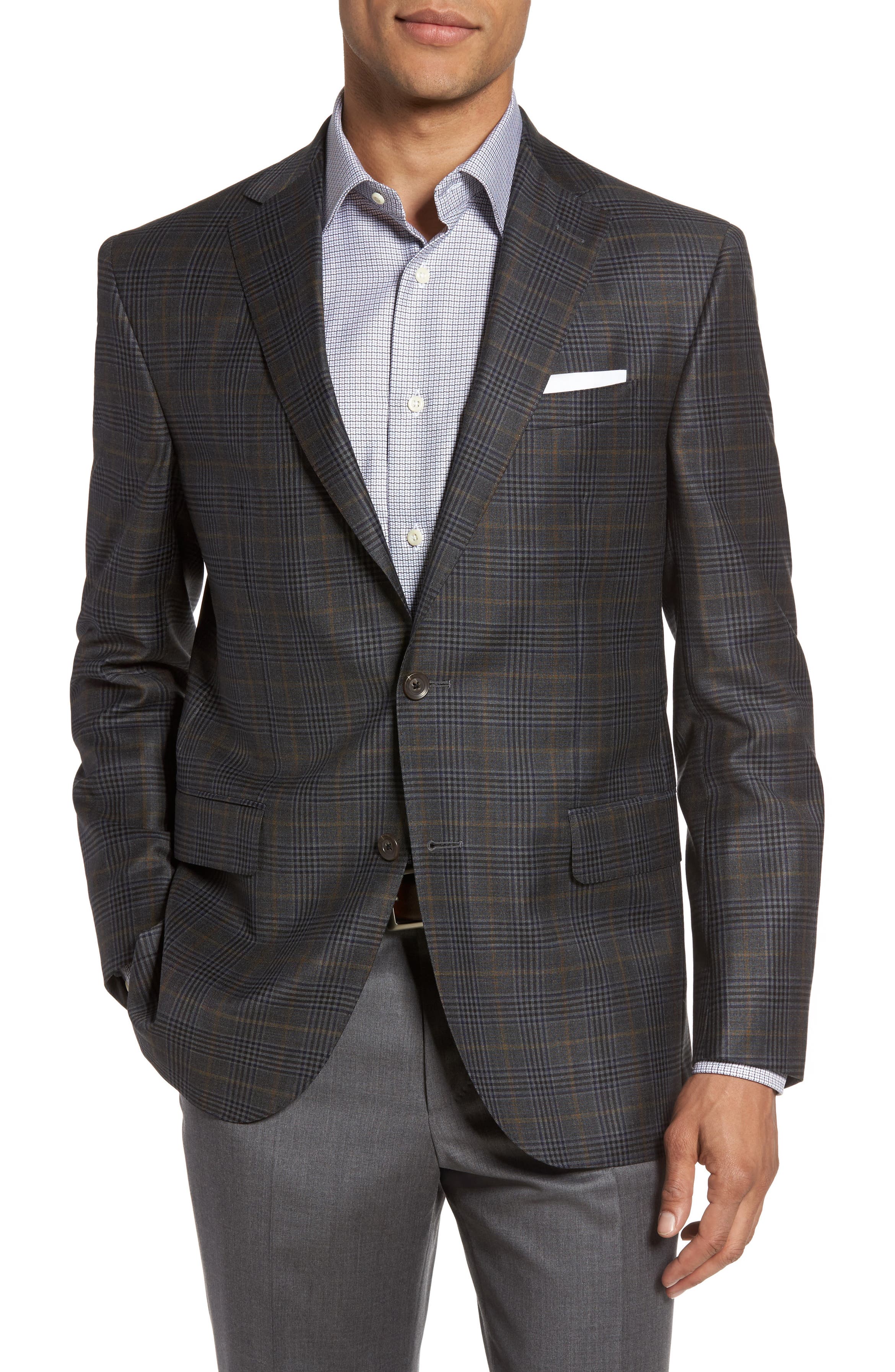 David Donahue Connor Classic Fit Plaid Wool Sport Coat | Nordstrom
