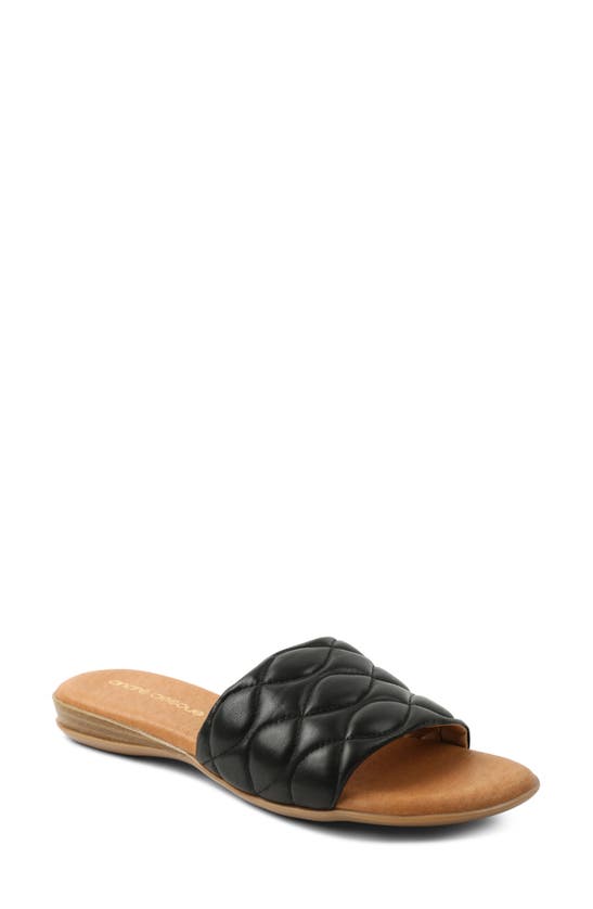 Shop Andre Assous Rylee Slide Sandal In Black Leather