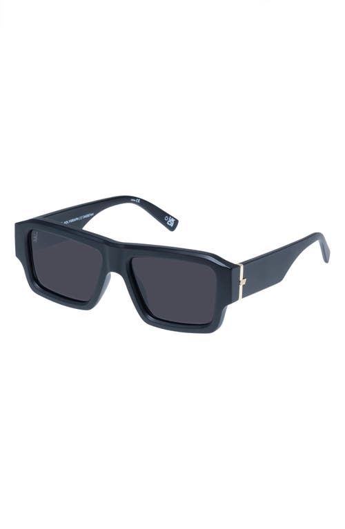 Le Specs Polygraph 55mm Rectangular Sunglasses In Matte Black