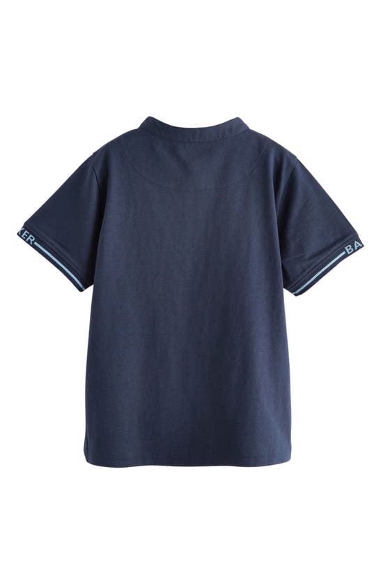 Shop Baker By Ted Baker Kids' Tipped Cotton Henley In Blue