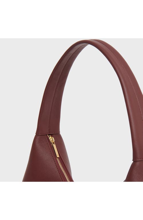 Shop Mansur Gavriel Candy Pebbled Leather Shoulder Bag In Pomegranate