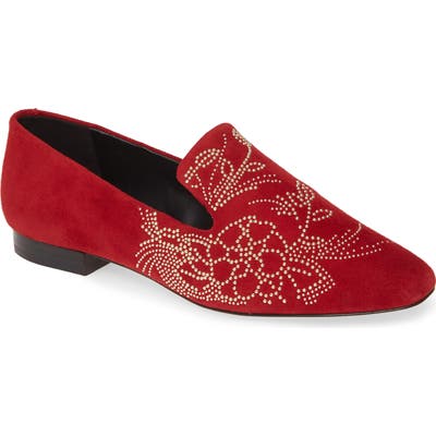 Karl Lagerfeld Paris Nova Floral Studded Loafer, Red