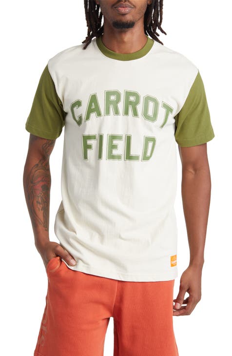 Carrot Field Colorblock Cotton Graphic T-Shirt