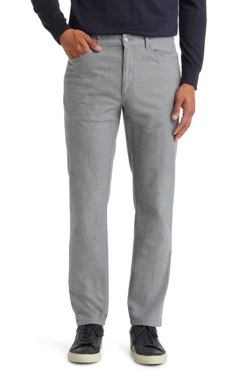Peter Millar Mountainside Five-Pocket Flannel Pants in British Grey at Nordstrom, Size 32