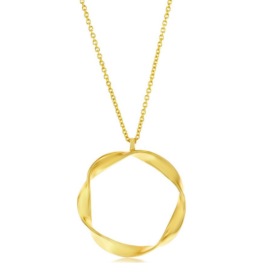 Shop Simona 14k Gold Plated Sterling Silver Twisted Circle Pendant Necklace