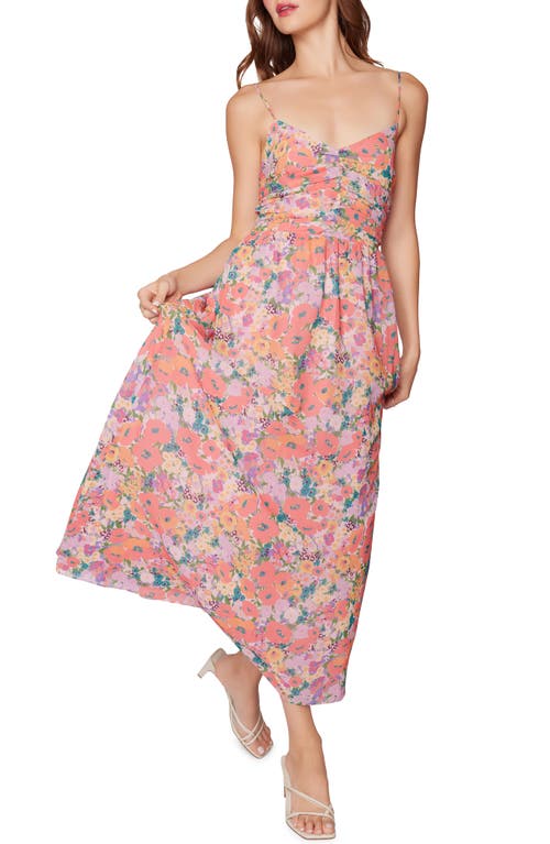 Floral Bliss Midi Dress in Peach Multi