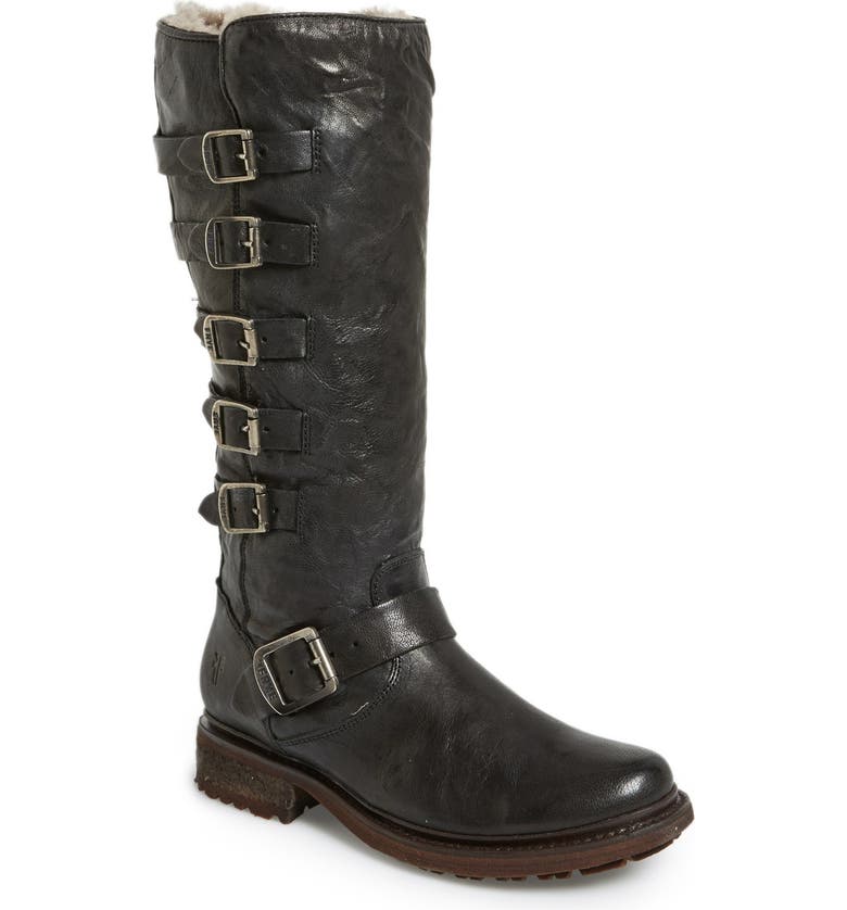 Frye 'Valerie' Belted Genuine Shearling Lined Tall Boot (Women) | Nordstrom