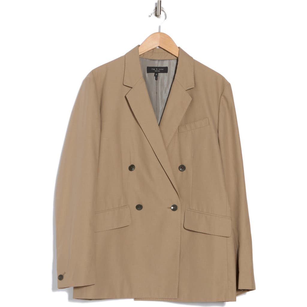 Rag & Bone Double Breasted Blazer In Dark Taupe