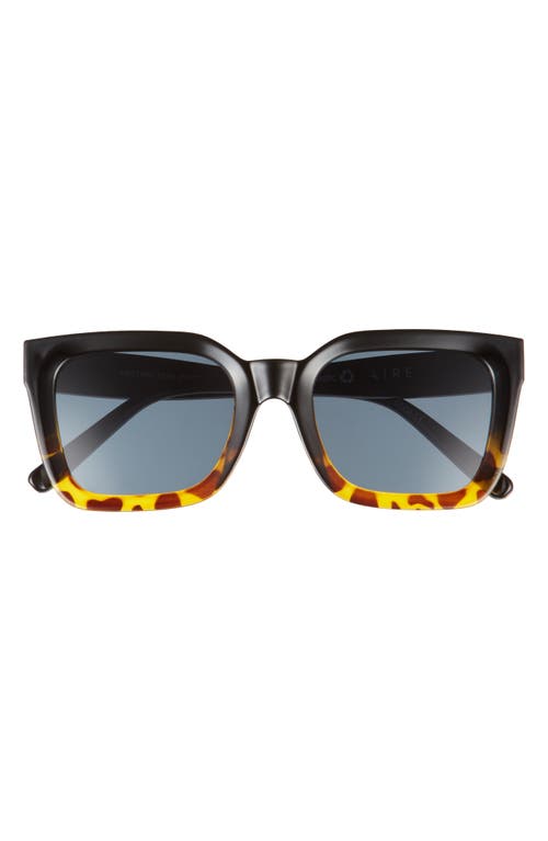 AIRE Abstraction 50mm Rectangular Sunglasses in Black /Tort