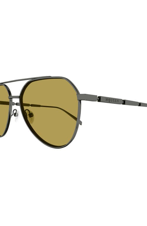 Shop Alexander Mcqueen 59mm Pilot Sunglasses In Ruthenium