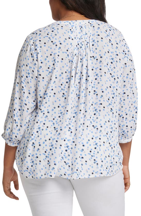 Shop Nydj Semisheer Pintuck Blouse In Leyla Dots